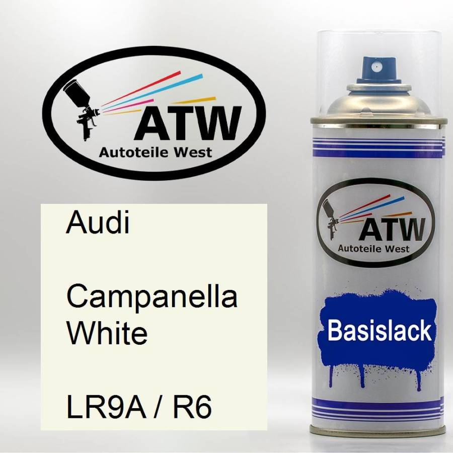 Audi, Campanella White, LR9A / R6: 400ml Sprühdose, von ATW Autoteile West.